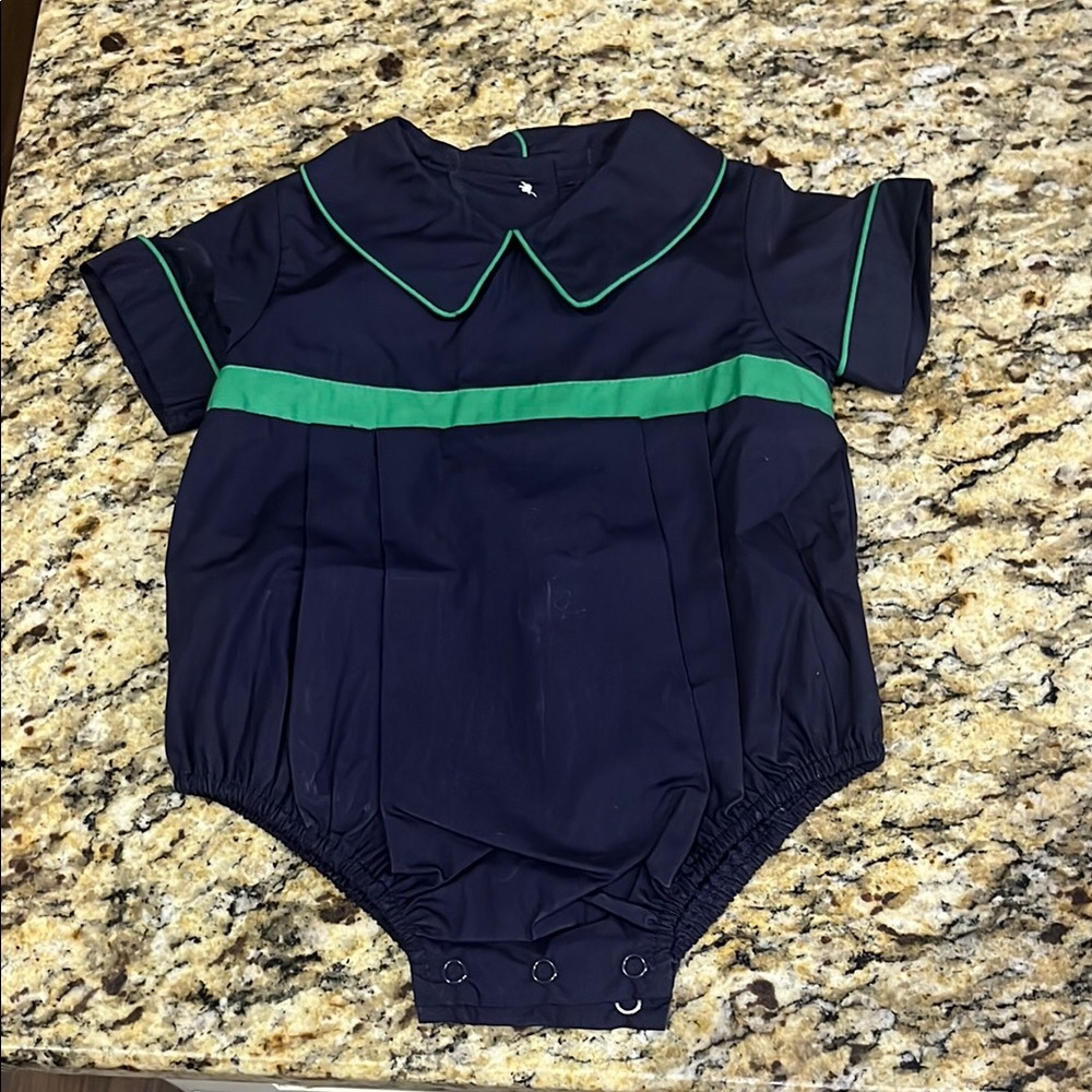 Navy and Green Kids One Piece